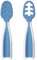 CLOVERSS® Cucharas para Bebe, Utensilios para Niños Pequeños Cucharas de Iniciación Bebe, Precucharas Bebé blw, Juego 2 Cucharas Etapa 1 y Etapa 2 (azul)