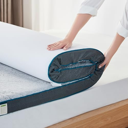 LINSY HOME Matratzentopper Gel Topper 90x200cm,7,5cm Höhe Topper aus Gel-und Bambuskohle-Infused Memory Foam, H2/H3 Härte Gel Matratzentopper, mit Waschbarer Bambusstoff