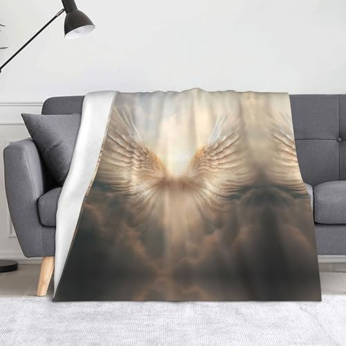 WZYWHJ Angel's Federbild-Decken, Überwürfe – leicht, warm, bequem, weich, langlebig, für Zuhause, praktische Erholung im Freien
