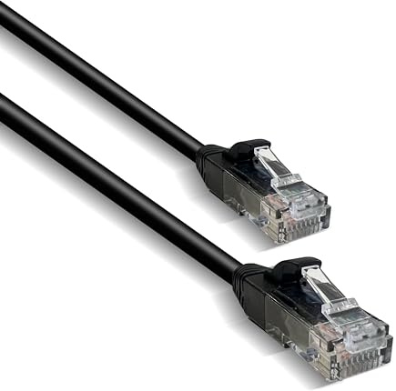 EVOGES CAT6A Ethernet Cable RJ45 Network Cable Male to Male for Gaming, Internet, Smart TV (Black, 1m)