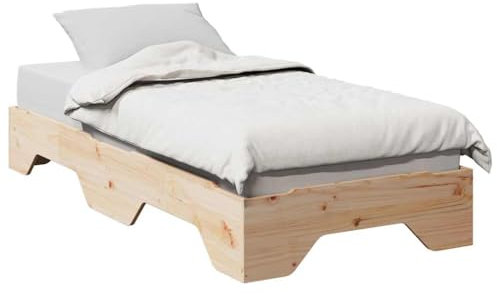 qohoio Massivholzbett ohne Matratze Bed Frame Bettgestell Massivholzbett Betten Holzbett Stapelbar 75x190 cm