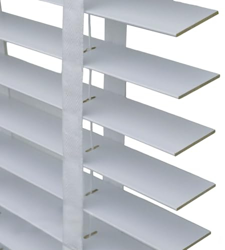 Holzjalousie Innenjalousie Horizontal Holz jalousien Blickschutz Jalousie 50mm Lamellen 40/60/80/100/120/160cm Venezianische Jalousie für Fenster Zuhause Büro Blickschutz Jalousie(Grau,W135cm X H213cm