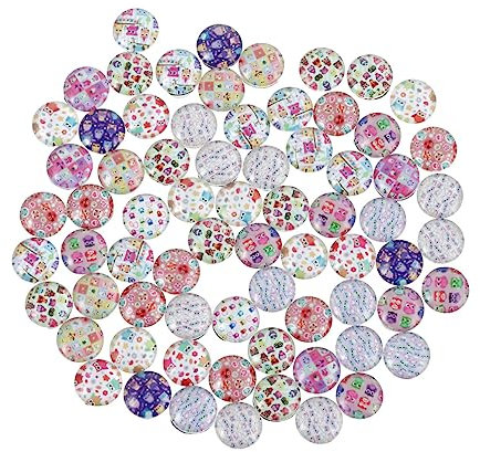 SHINEOFI 100 Stück Eulen Patch Glasfleck Schmuckzubehör Rundes Glas Zeit-Edelstein-Patch Schmuckaufnäher Halloween-Glas