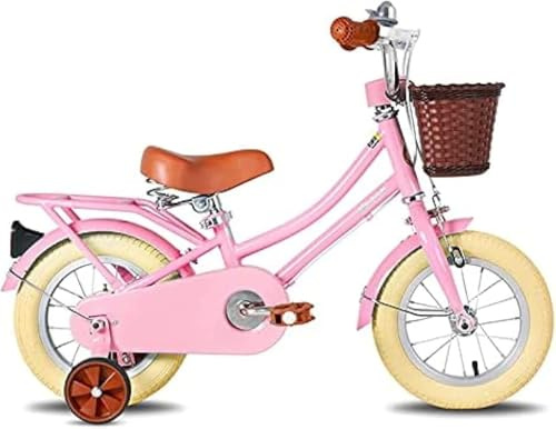 Retro Style Junge Mädchen Prinzessin Kinderfahrrad 2 3 6 Jahre Alt 12 14 16 Zoll Kleine Karosserie Mit Stützrad Empfindliche Bremse, Pink, 16in