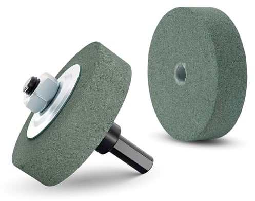 Zliger Grinding Wheel Adapter and 70 mm Grinding Stone, Silicon Chloride Grinding Wheel, Converts Electric Drill into a Grinding Machine, Suitable for Metal Matt Polishing (Green)