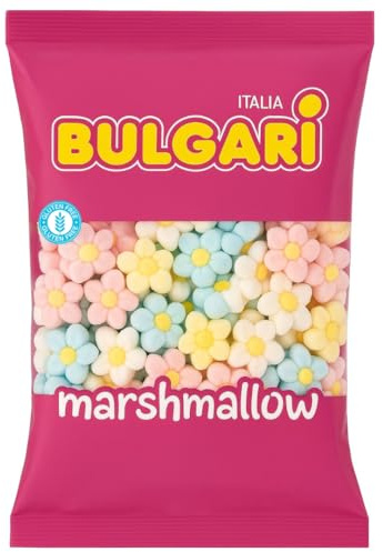 Marshmallow Margherite Colorate – Soffici Caramelle Gommose 500g – Senza Glutine – Perfetti per Feste, Candy Bar, Compleanni e Decorazioni Dolci – Bulgari
