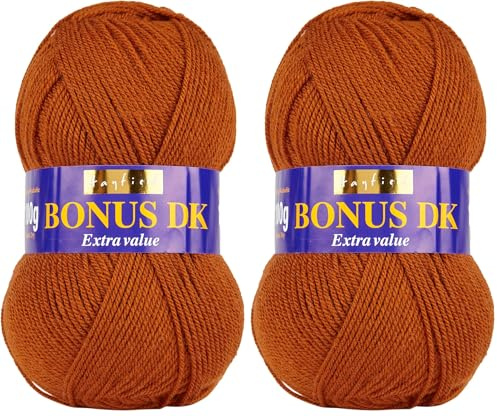 Sirdar Hayfield Bonus DK Double Knitting Yarn, Hazelnut (567), 100g (Pack of 2)