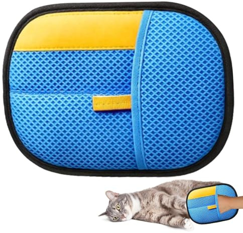 Wiederverwendbarer Entferner – Stoffpflege-Handhandschuh, statischer Haftfänger für Textil-Sitze, Bodenbelag, Haarausfallkontrolle für Hunde, Katzen, Zwinger, 24 x 18 x 1 cm