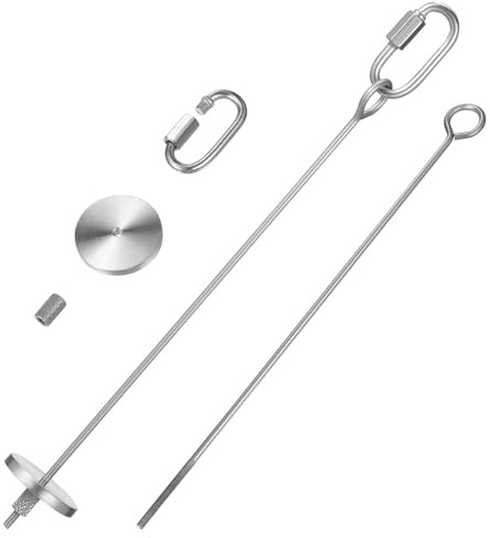 JECOMPRIS Bâtonnets en Acier Inoxydable Argentés pour Cage à Oiseaux, 2 Pièces, Faciles à Nettoyer, pour Fruits et Légumes, Brochettes pour Perruches et Perroquets