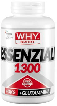 WHY SPORT ESSENZIALI 1300 - Aminoacidi Essenziali con Vitamina B6 e Glutammina - 200 Compresse