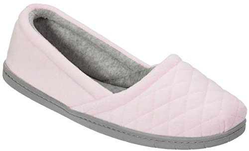 Dearfoams Pantofola da donna in microfibra di velluto Katie, M US, Rosa fresco., Medium