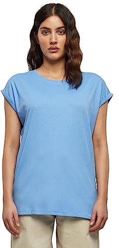 Urban Classics Damen T-Shirt Ladies Extended Shoulder Tee, T-Shirt mit überschnittenen Schultern, aus Baumwolle, erhältlich in vielen Farben, Horizonblue, L