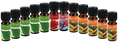 com-four® 12x aceites perfumados, aceite perfumado para lámparas perfumadas, luces perfumadas, difusores y calentadores perfumados [la selección varía] (12x mezcla de fragancias)