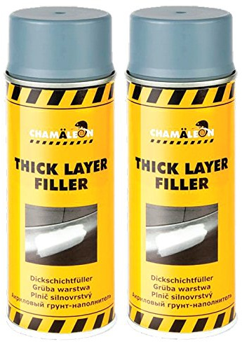 Chamäleon 1K Thick Layer Filler 400 ml Spray Filler Thick Layer Primer (Grey, 2)