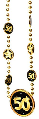 Udo Schmidt GmbH & Co Kette 50 Schwarz/Gold zum 50.Geburtstag Dekoration Party Geschenk Halskette