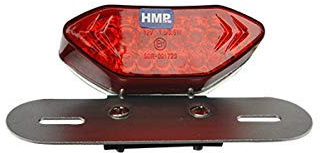 HMParts LED Rear Light with Number Plate Light Red Atv Quad Moped