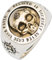 Punk 925 Sterling Silber Golden Totenkopf Schädel Ring Graviertes Sonne Totem Skull Schmuck für Herren Damen Offen Verstellbar