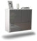 Dekati Sideboard Rancho Cucamonga hängend (92x77x35cm) Korpus Weiss matt - Front Hochglanz Grau - Push to Open