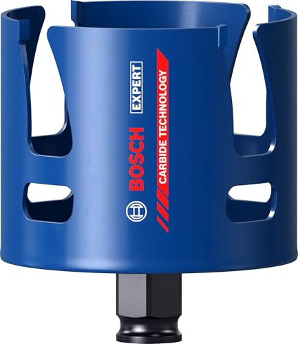 Bosch 1x Expert Construction Material PC Plus Hole Saw | for Softwood, Chipboard, Ø 76 mm, Professional Accessory Drill Driver