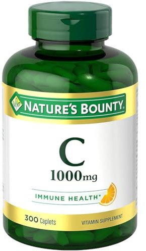 Nature's Bounty Vitamin C 1000mg, Supports Immune and Antioxidant Health, Vitamin C Supplement, 1 Per Day, 300 Vegetarian Caplets
