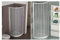 Cabine de douche rectangulaire en PVC semi-circulaire 70 x 90 cm, rayon 38 cm, hauteur 185 cm, blanc, Paroi de Douche