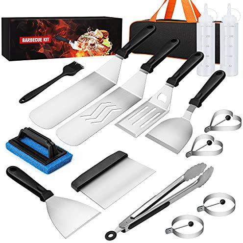 Blackstone Grillzubehör-Set, 16-teilig, Flache Oberseite, Grillzubehör-Set für Blackstone und Campingkoch, Pfannenwender, Schaber, ideal für Outdoor-Grill, Teppanyaki und Camping