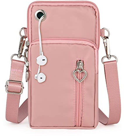 Aucuu Handytasche zum Umhängen Damen,Nylon Kleine Umhängetasche mit Kopfhörer Eingang,Mini Crossbody Schultertasche Handytasche,Handy Schultertasche ür Handy unter 7 Zoll