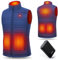 UNBON Gilet Chauffant Homme, Veste Chauffante Homme avec Batterie Incluse 7.4V 14400mAH avec 6 Zones de Chauffe 3 Niveau de Chaleur Doudoune Chauffante Sans Manche Moto pour Chasse Pêche, Noir, XXL