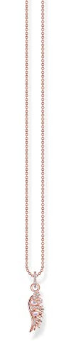 Thomas Sabo Damen Kette Phönix-Flügel mit rosa Steinen roségold, aus 925er Sterlingsilber mit 750er Roségold-Vergoldung, Länge 45cm, KE2168-323-9-L45V