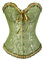Grebrafan Corsage übergröße Klassische Brokat Korsett Korsage (EUR(30-32) XS, Grün)