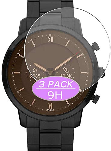 VacFun Lot de 3 Protection d'écran en Verre Trempé, compatible avec Fossil Neutra Gen 6 Hybrid Smartwatch FTW7074 FTW7072 FTW7073 FTW7071, 9H Film Protecteur Tempered Glass Screen Protector