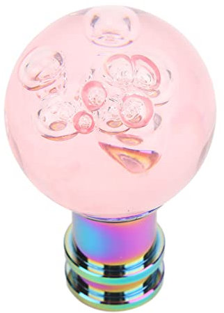 Schaltkopf Acryl Schaltknauf Klare Blase Einfache Installation Universell mit 3 Adaptern für Auto (Rosa)