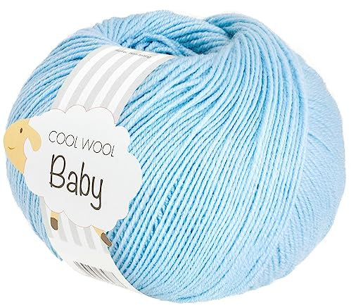 LANA GROSSA Cool Wool Baby | 100% Schurwolle Merino, filzfrei | Handstrickgarn aus 100% Schurwolle (Merino) | 50g Wolle zum Stricken & Häkeln | 220m Garn FB 321