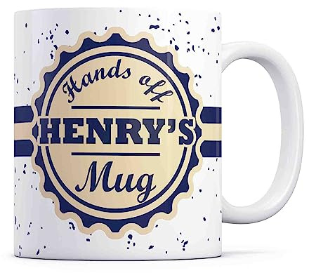 Tazletree Henry Mug- Hands Off Henry’s Mug - Funny and Bold Coffee Mug for Henry’s Personal Space