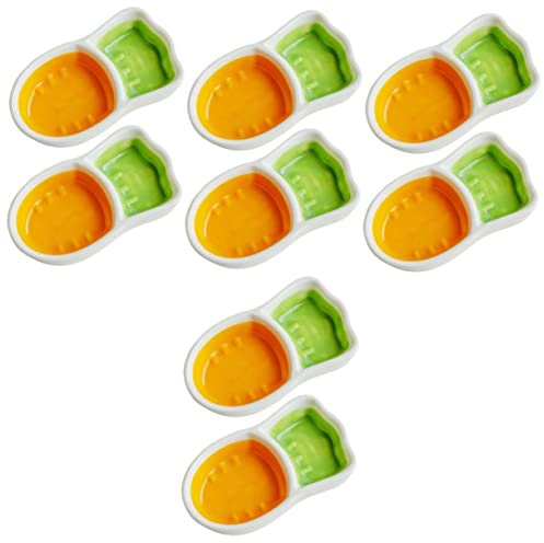 PAREKS 2 pezzi piastra griglia in ceramica piatti in ceramica salsa ceramica (colore: come mostrato, dimensioni: 11,3 x 6,3 x 2,5 cm)