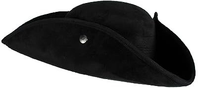 Thetru Piraten Dreispitz Top Colour 60 cm | Schwarz - Seeräuber Hut Erwachsene