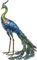 Pitxsgsia 1 Stück mehrfarbig metallischer Pfau Metall-Statue Pfau Statue Außen Garten, Patio, Terrasse, Veranda, Hof, Kunst, Dekoration Metall