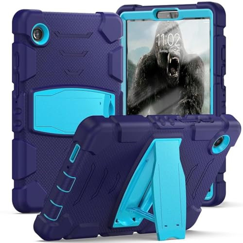 Funda resistente a prueba de golpes para Samsung Galaxy Tab A9 8.7 2023 SM-X110/X115/X117 con soporte, color azul marino