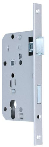 MS Beschläge Einstemmschloss eckiger kantiger Stulp 235mm x 20mm Einsteckschloss Dornmaß 55mm Metallschloss Türschloss Innentürschloss (Profilzylinder, DIN rechts)