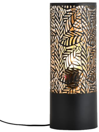 Tischlampe Verdure im Boho-Stil aus Metall gefertigt, in Schwarz 34 cm | Verdure aus Metall ergänzt die Raumbeleuchtung um einen eigenen Lichtpunkt. Verdure wird mit einer E27-Fassung versehen.