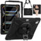 BRAECN para Funda iPad Pro 13 M4 2024, Carcasa Rugosa con Protector de Pantalla, Soporte de Rotación de 360°, Correa de Mano/Hombro, Carcasa Antichoque para iPad Pro 13, Negro
