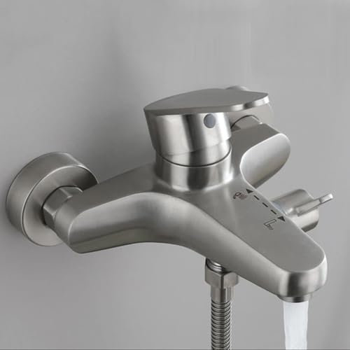Thermostatischer Bad-Duscharmatur, Badezimmer-Wandmontage, Duscharmatur, Edelstahl-Mischbatterie, Warm- und Kalt-Badezimmer-Mischbatterie