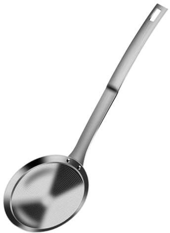 Schaumkelle, Edelstahl Feines Sieb Schaumlöffel, φ 8/9,5/12 CM, Feinporige Schöpfkelle für Fett, Schaum, Rückstände und Obst, ÖL Und Suppe Sauber Abtropfen Lassen