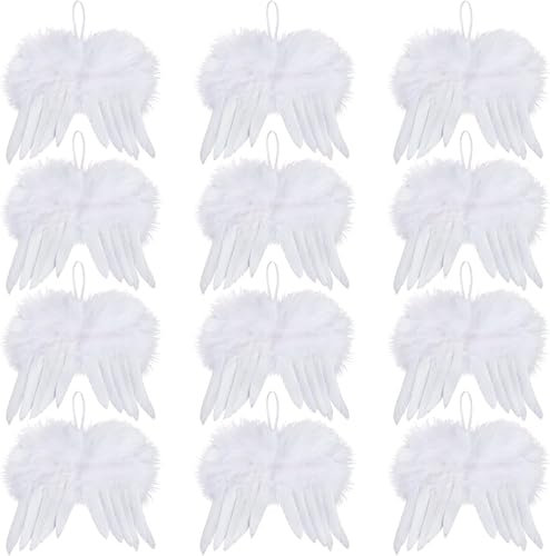 Engelsflügel Weihnachtsbaum 12 Stück Engelsflügel Deko Christbaumschmuck Engelsflügel Baumschmuck Tannenbaum Engelsflügel Klein Engelflügel Basteln Weihnachtsbaumschmuck Federn (12X10 cm)