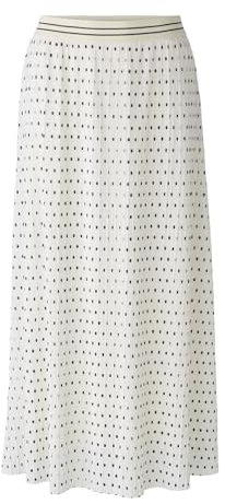Oui Damen Maxirock Meshplissée tailliert geschnitten Gepunktet Festlich, Freizeit Mesh