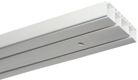 GARDINIA Vorhangschienen-Set, Komplett-Set mit 2-läufiger Vorhangschiene, Inkl. Befestigungsmaterial, Weiß, 160 cm