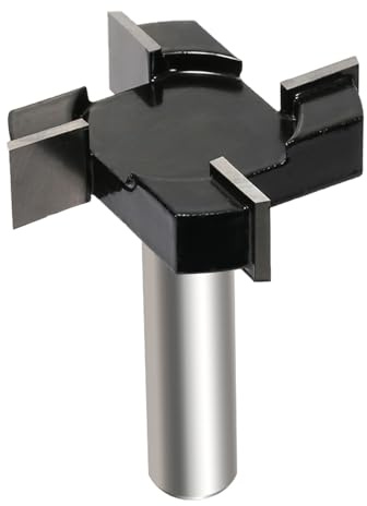 Vearter CNC Spoilboard Surfacing Router Bit, 12.7mm Inch Shank Slab Flattening Router Bit, 4 Wings YG6X Carbide Rabbet Slot Cutter for Woodworking, Wood Planing(50.8mm D, 12.7mm H)