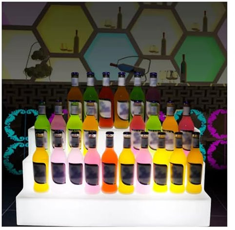 3-stufiges LED-beleuchtetes Acryl-Likör-Flaschenregal für Zuhause/kommerzielle Bar