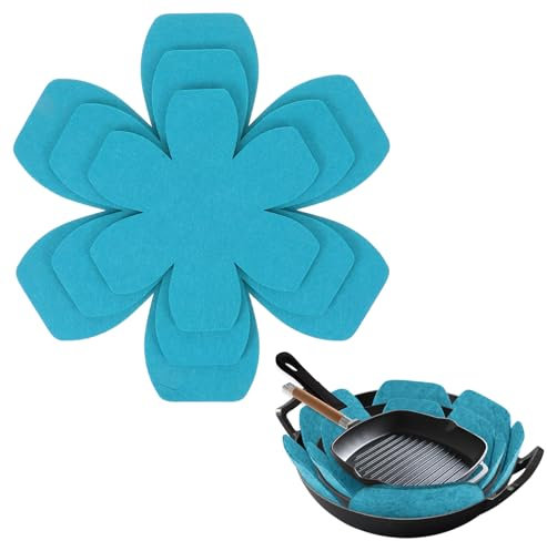 6 Pcs Pan Protectors For Stacking Pot And Pan Protectors Instant Pot Accessories Larger & Thicker Felt Pot Pan Separators Pan Dividers Protectors Anti Slip Pan Pot Dividers For Stacking And Protecting