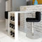 IBUQDDV Lounge Tisch Bartisch küche Kitchen Table Gartentische Bartisch mit Ablage MDF Hochglanz Weiß für Esszimmer Küche Wohnzimmer